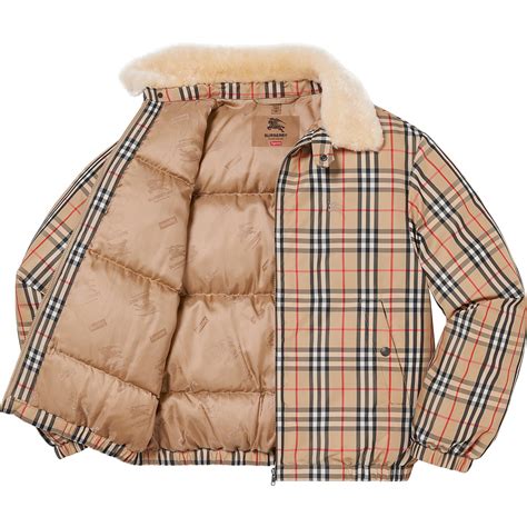 supreme burberry collection|supreme x burberry puffer jacket.